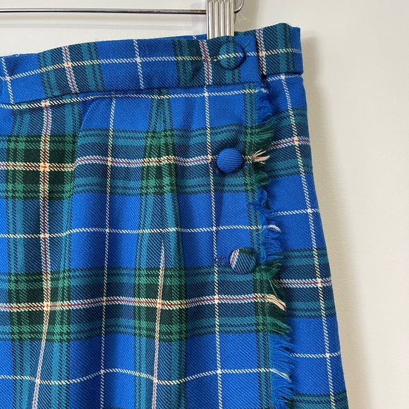 VINTAGE Nova Scotia Tartan Pure Wool Pleated Wrap Skirt - Picture 3 of 8